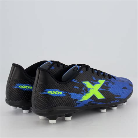 Chuteira Oxn Fusion Grip Campo Azul Futfanatics