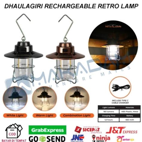 Jual Lampu Tenda Lentera Camping Dhaulagiri Rechargeable Retro Lamp