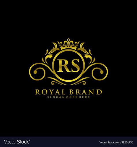 Rs Letter Initial Luxurious Brand Logo Template Vector Image