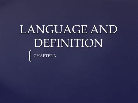 language and definition