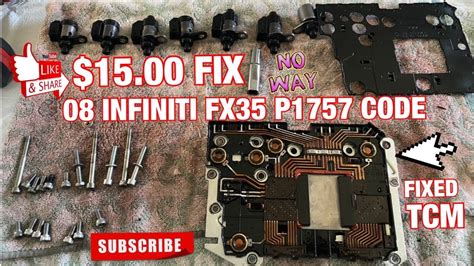 Re5r05a Tcm Fixed Confirmation P1757 Check Engine Code Front Brake