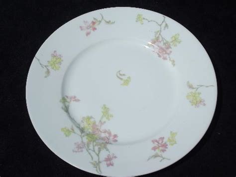 Theodore Haviland vintage pink floral china plates for 6 in three sizes