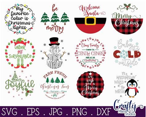 Christmas Svg Bundle, Merry Christmas, Round Sign Christmas By Crafty ...