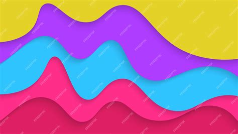 Premium Vector Modern Abstract Colorful Waves Shape Papercut Style