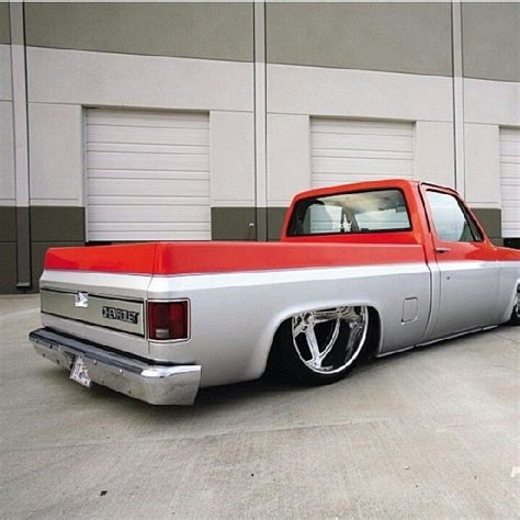 Slammed Truck Long Bed C10 Look At That Concave Lowrider Trucks Chevy Trucks 85 Chevy