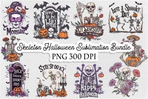 Skeleton Halloween Sublimation Bundle Graphic By Lloy Design Creative