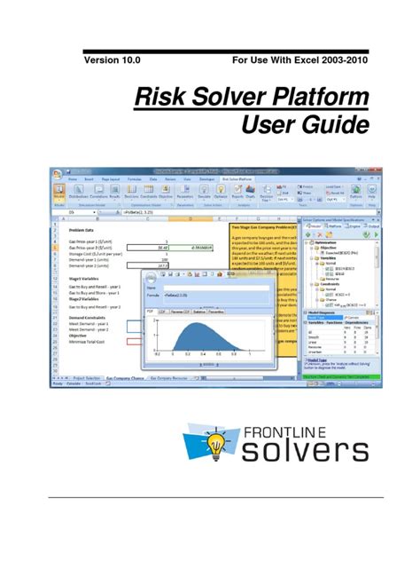 Risk Solver Platform User Guide Pdf Mathematical Optimization Linear Programming