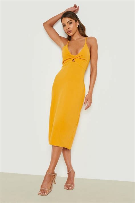 Strappy Twist Front Midi Dress Boohoo