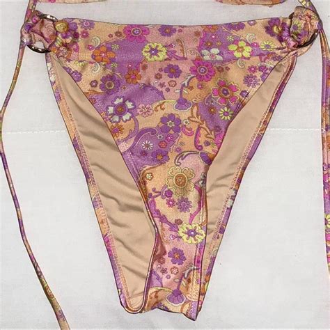 Two Piece Groovy Bikini Set Bottoms Are High Depop