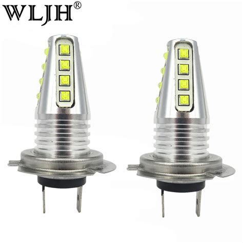 WLJH 2x H7 LED Light Source Fog Bulb Car Lamp Car Styling Auto DRL Day