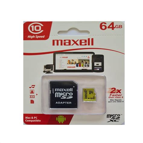 MicroSD Memory Card With Maxell SD Adapter 64 GB Online Agency To