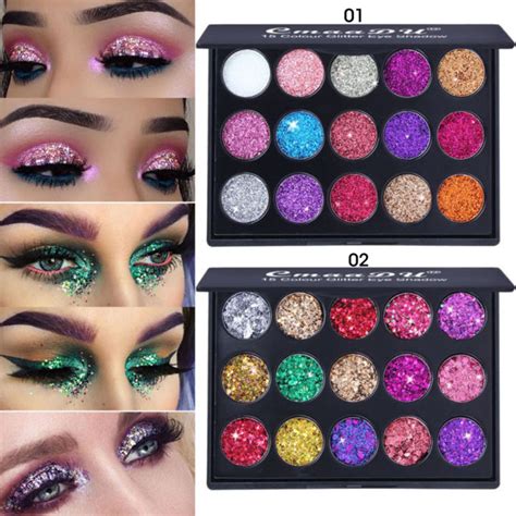 Cmaadu Colors Shimmer Glitter Eyeshadow Palette Shiny Pigment Sequin