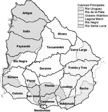 Condensador Facil De Manejar Datos Mapa Hidrografico Del Uruguay