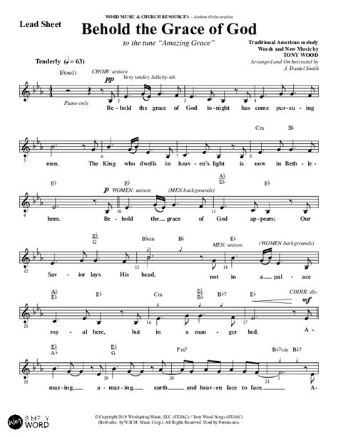 Behold The Grace Of God Choral Anthem Satb Sheet Music Pdf Word