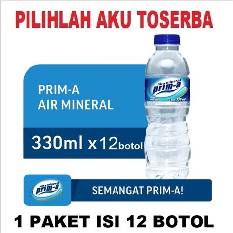 Jual Air Mineral Prima Prim A Botol Mini Pet 330 Ml HARGA 12 Botol