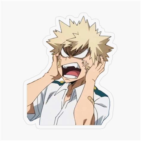 Katsuki Bakugou Sticker Sticker By Zoeygold13 Pegatinas Bonitas Pegatinas Kawaii Carteles