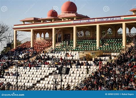 Wagah Border Amritsar Punjab India 02 February 2023 Flag Ceremony