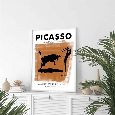 Picasso Bullfight Bull Drawing Printable Wall Art Pablo Etsy