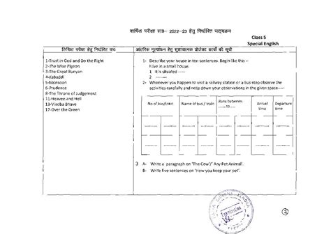 Mp Board 5th Syllabus 2025 Mpbse Class 5 Syllabus Pdf In Hindi And English Medium Aglasem