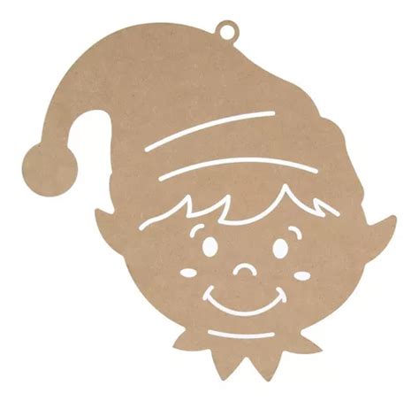 Cara Personajes Navideños Mdf Decorar Arbol 25cm Mylin 1pz Color Duende