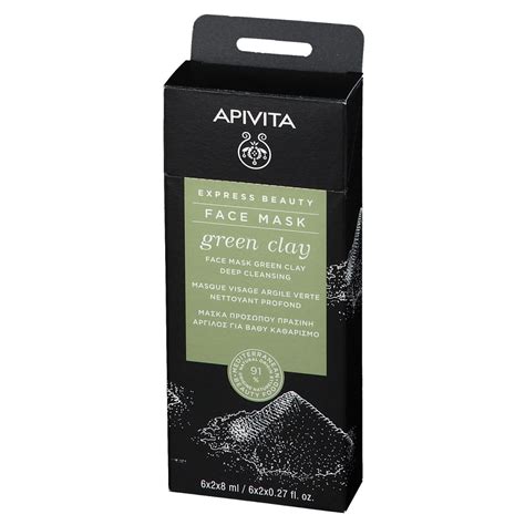 APIVITA EXPRESS BEAUTY Masque Visage Nettoyant Profond à l Argile Verte