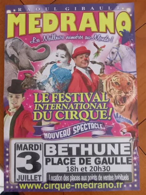 AFFICHE CIRCUS CIRCO zirkus cirque Médrano format A4 EUR 3 00 PicClick FR