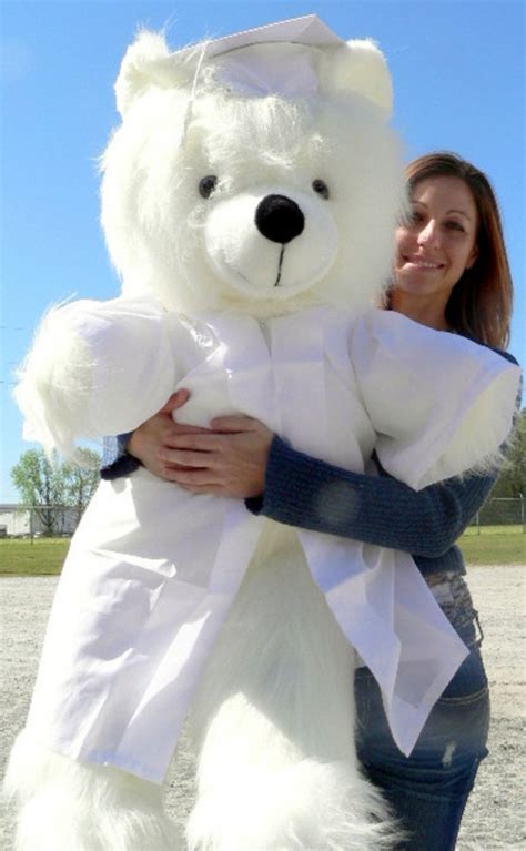 Giant White Graduation Teddy Bear Inches Tall