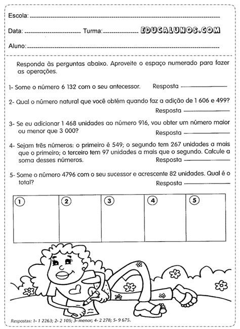 Exercícios de matemática 4 e 5º ano Atividades Pedagógicas