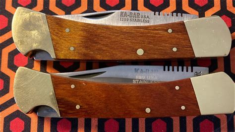 Kabar Ka Bar Usa Stainless Wood Brass Large Folding Hunter