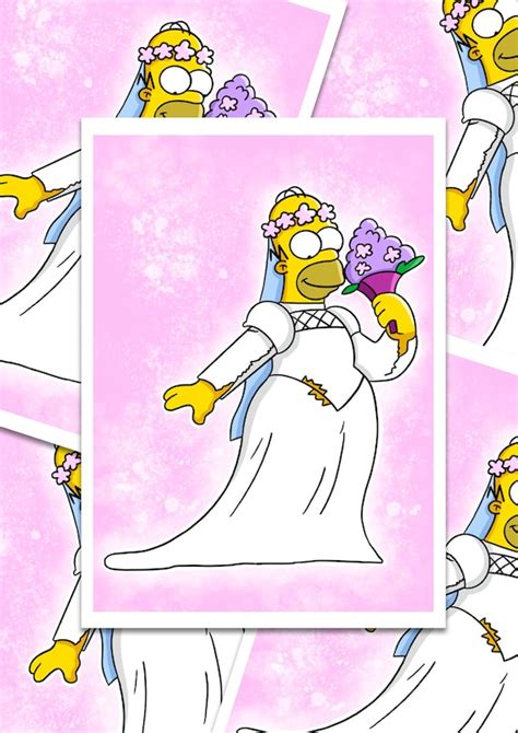 Homer Bride Wedding Card Simpsons Wedding Congratulations Marge And