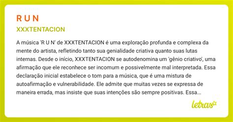 Significado Da Música R U N Xxxtentacion Letras Mus Br