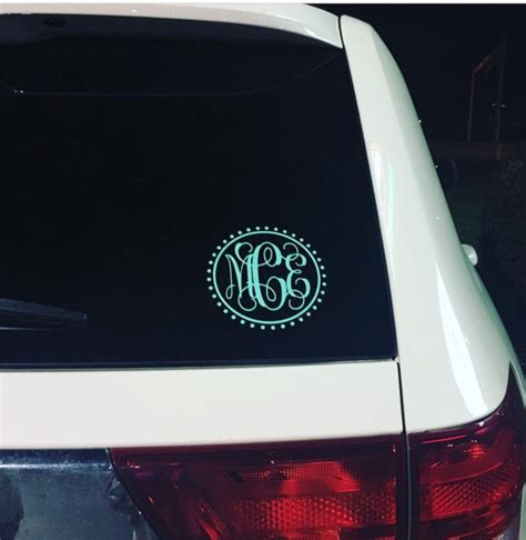 Monogram Decal Car Decal Circle Monogram Decal Girlie Decal Girl