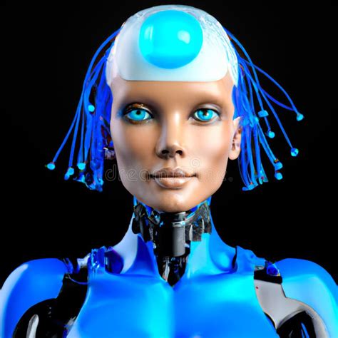 Cyber Girl Humanoid Robot With Artificial Intelligence Digital 3d