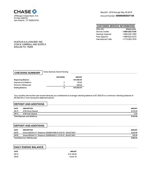 Chase Bank Check Template Pdf