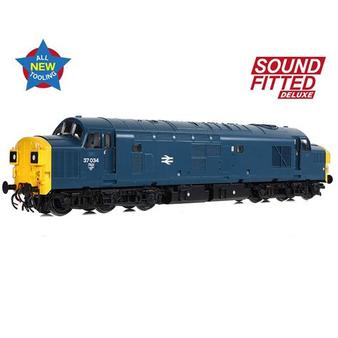 Class 37 0 Split Headcode 37034 Br Blue Sound Fitted Deluxe Oo Gauge Hobbies