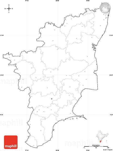 Tamil Nadu Outline Map Tamil Nadu Blank Map 51 OFF