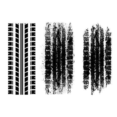 Premium Vector Grunge Tire Tracks Set