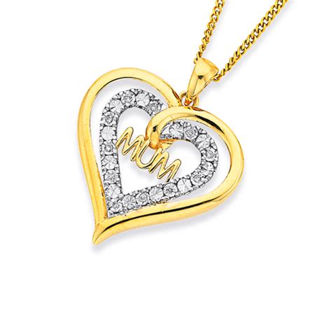 9ct Gold Diamond Mum Pendant Prouds