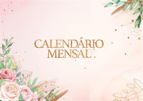 Capa Calendario Mensal Floral Fazendo A Nossa Festa