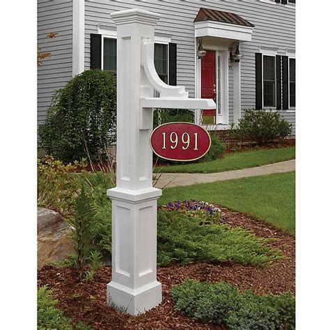 Mayne Woodhaven Address Sign Post In White In 2020 Outdoor Lamp Posts