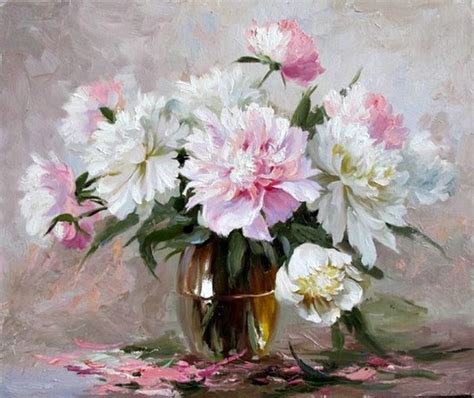 Pintura a óleo de flores, Ideias para pintura, Flores pintadas