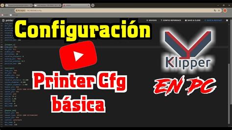 Klipper Printer CFG configuración BASICA YouTube