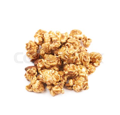 Caramel Coated Popcorn Isolated Stock Image Colourbox