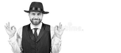 Smiling Mature Elegant Man With Beard Hair And Beard Care Formal