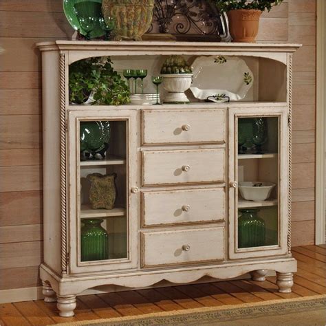 Hillsdale Wilshire Antique White 4 Drawer Bakers Cabinet 1 499 00