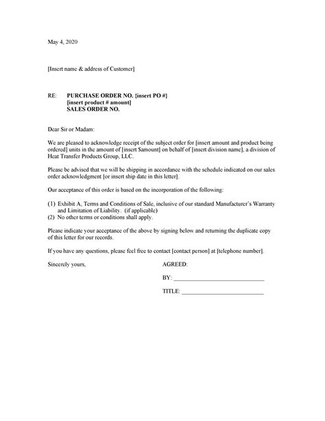 Acknowledgement Letter Template Sample