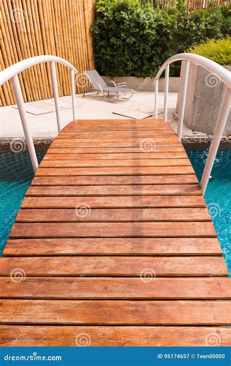 Bridge Over The Swimming Pool Stock Image Image Of Chair Hotel 95174657