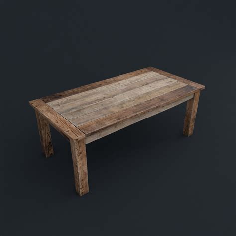 Old Table 3d Model 39 Fbx Unknown Obj Max Free3d