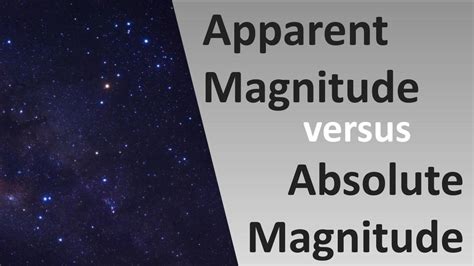 Apparent Versus Absolute Magnitude