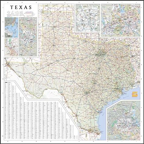 Texas Wall Map BIG TEX Large 46 x 46 inch | Wide World Maps & MORE!